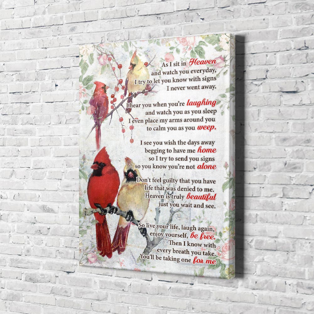 Cardinal Canvas Prints As I Sit In Heaven Canvas Art Wall Art Prints Wall Art Decor Homewix