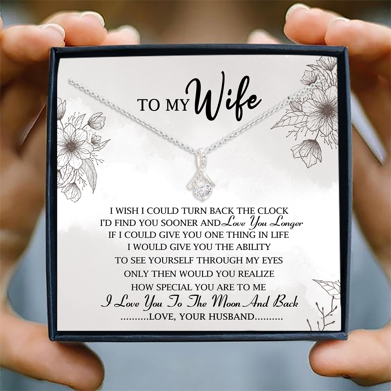 Wife Necklace To My Wife Necklace Card Alluring Beauty Necklace Personalized Jewelry For 2344