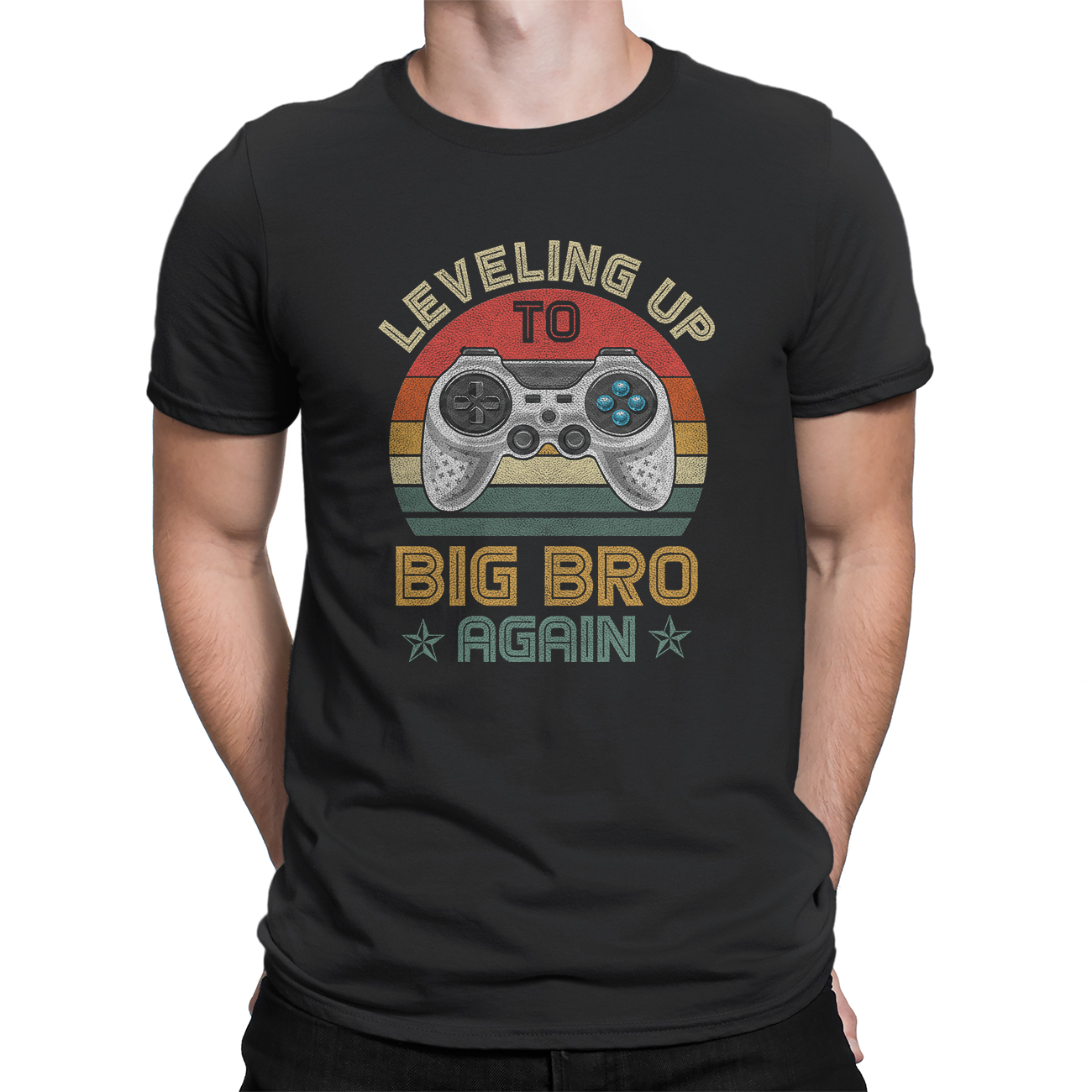 Men’s Vintage T-Shirt – Retro Style Leveling Up To Big Bro Again ...