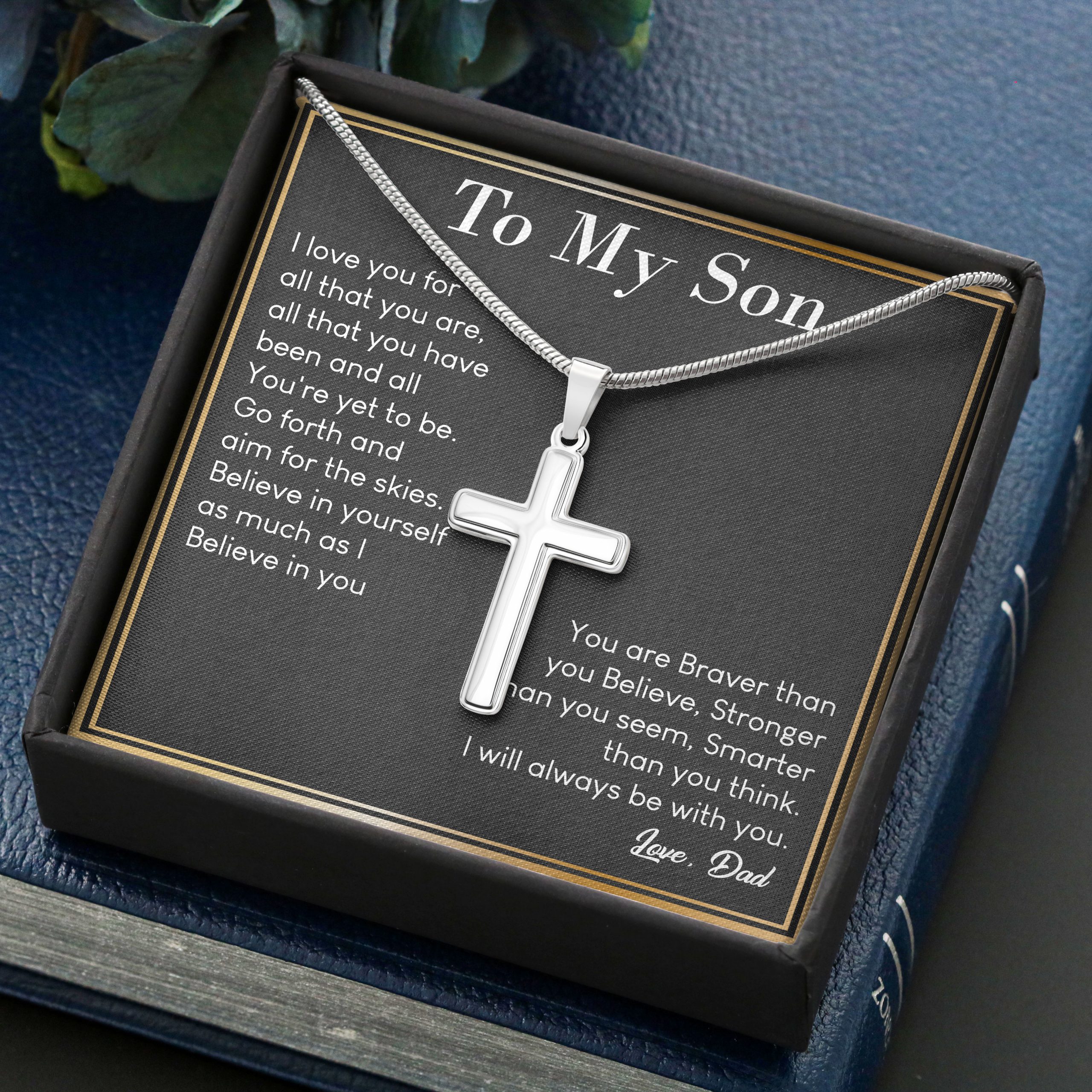 Father Son Necklace - To my son Never forget that I love you | Rugged Gifts