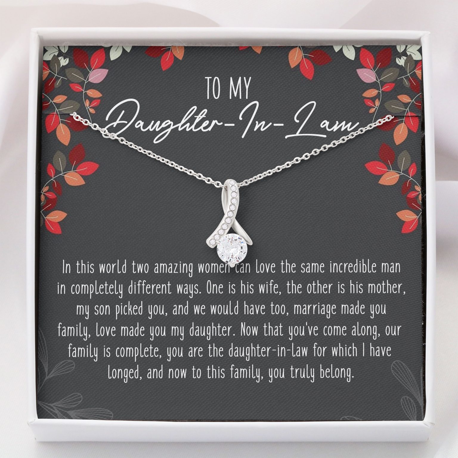 Daughter In Law T Necklace – To My Daughter In Law With Box Message