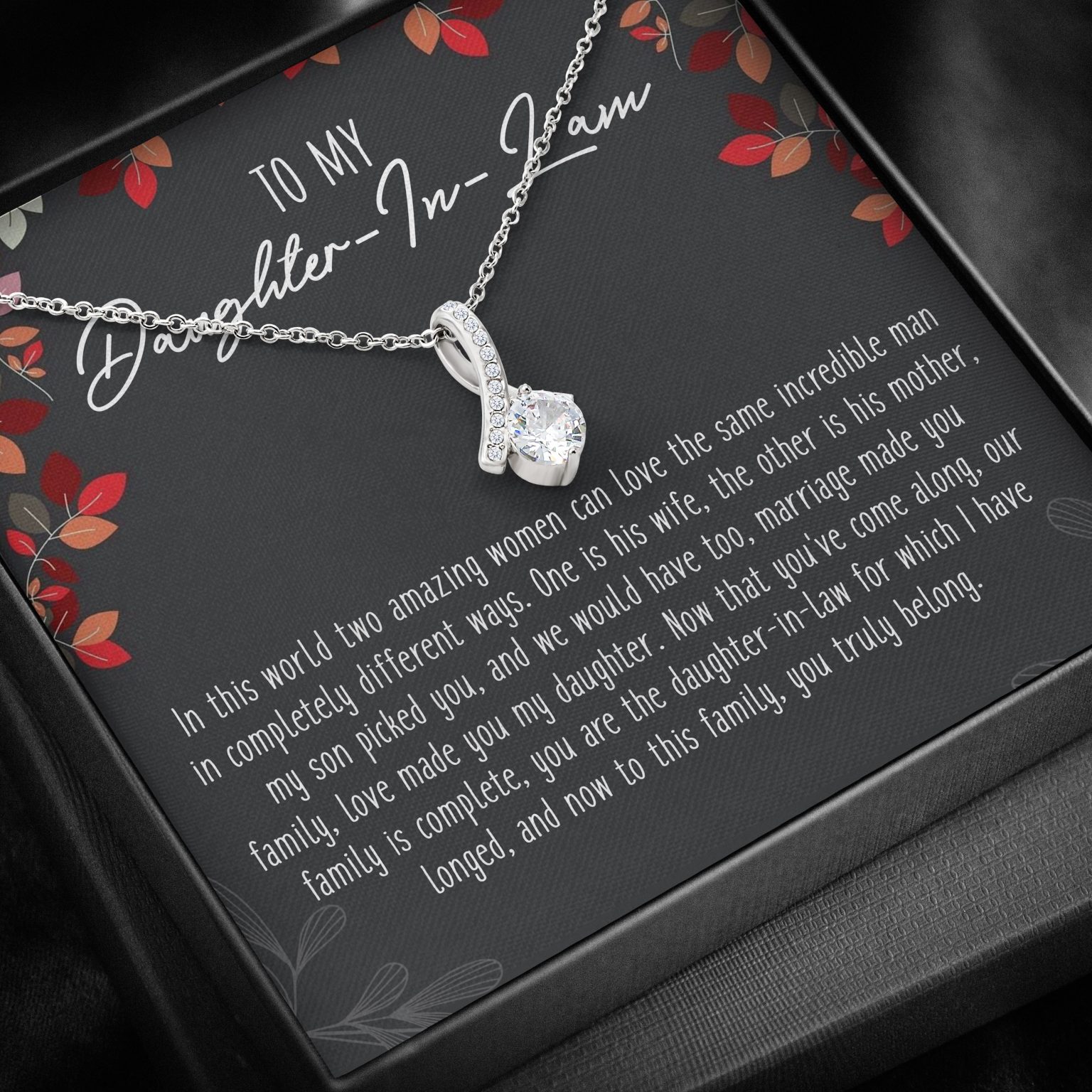 Daughter In Law T Necklace To My Daughter In Law With Box Message Card Alluring Beauty