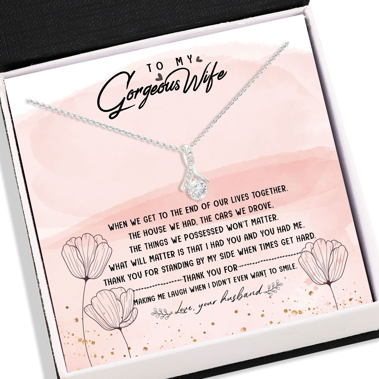 Wife Necklace To My Wife Necklace Card Alluring Beauty Necklace Personalized Jewelry For 8824