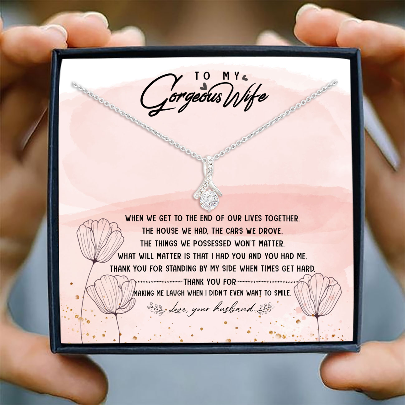 Wife Necklace To My Wife Necklace Card Alluring Beauty Necklace Personalized Jewelry For 5199