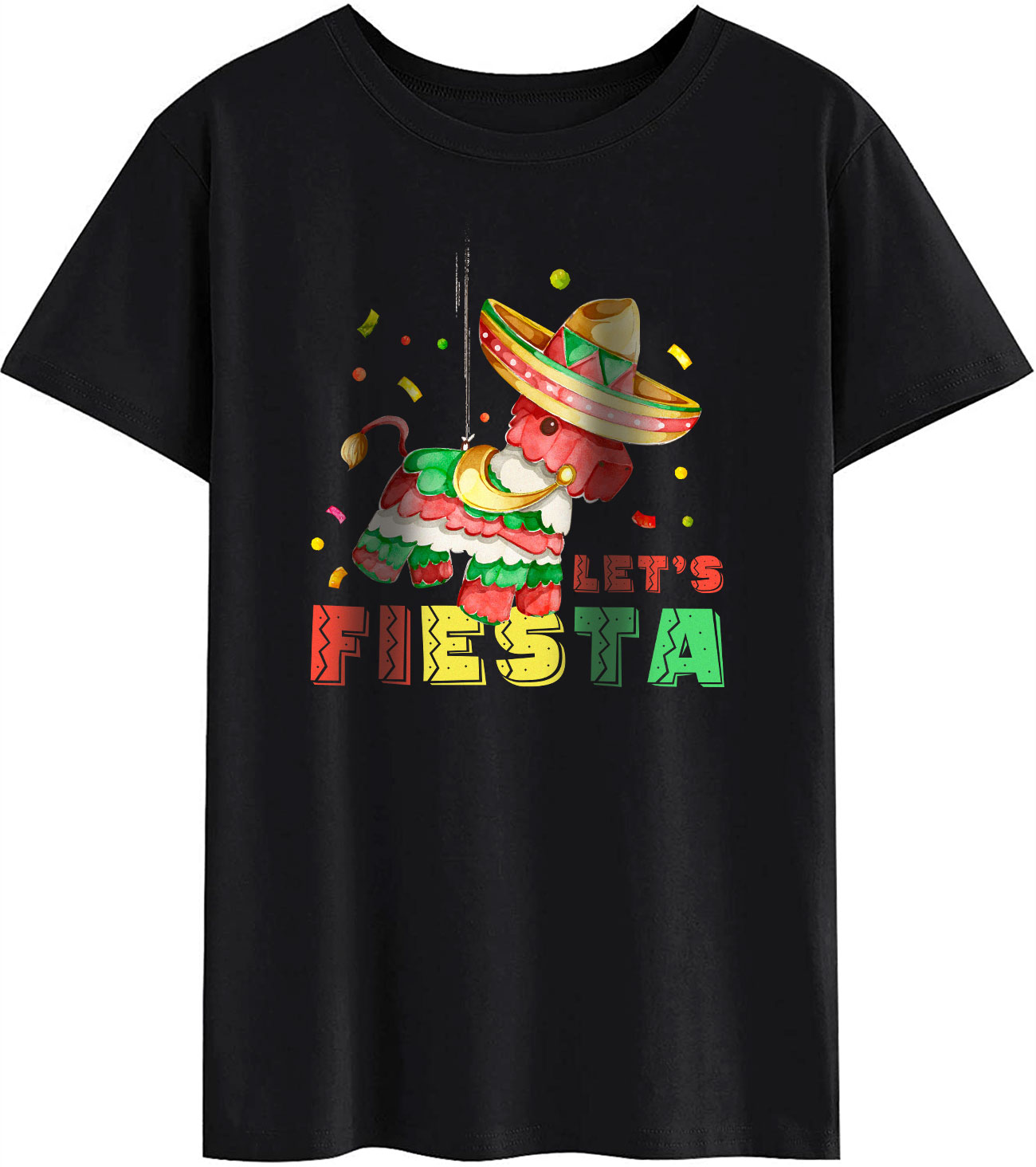 Women’s Fashion T-Shirt – Let’s Fiesta Cute Pinata Cinco De Mayo Gift ...