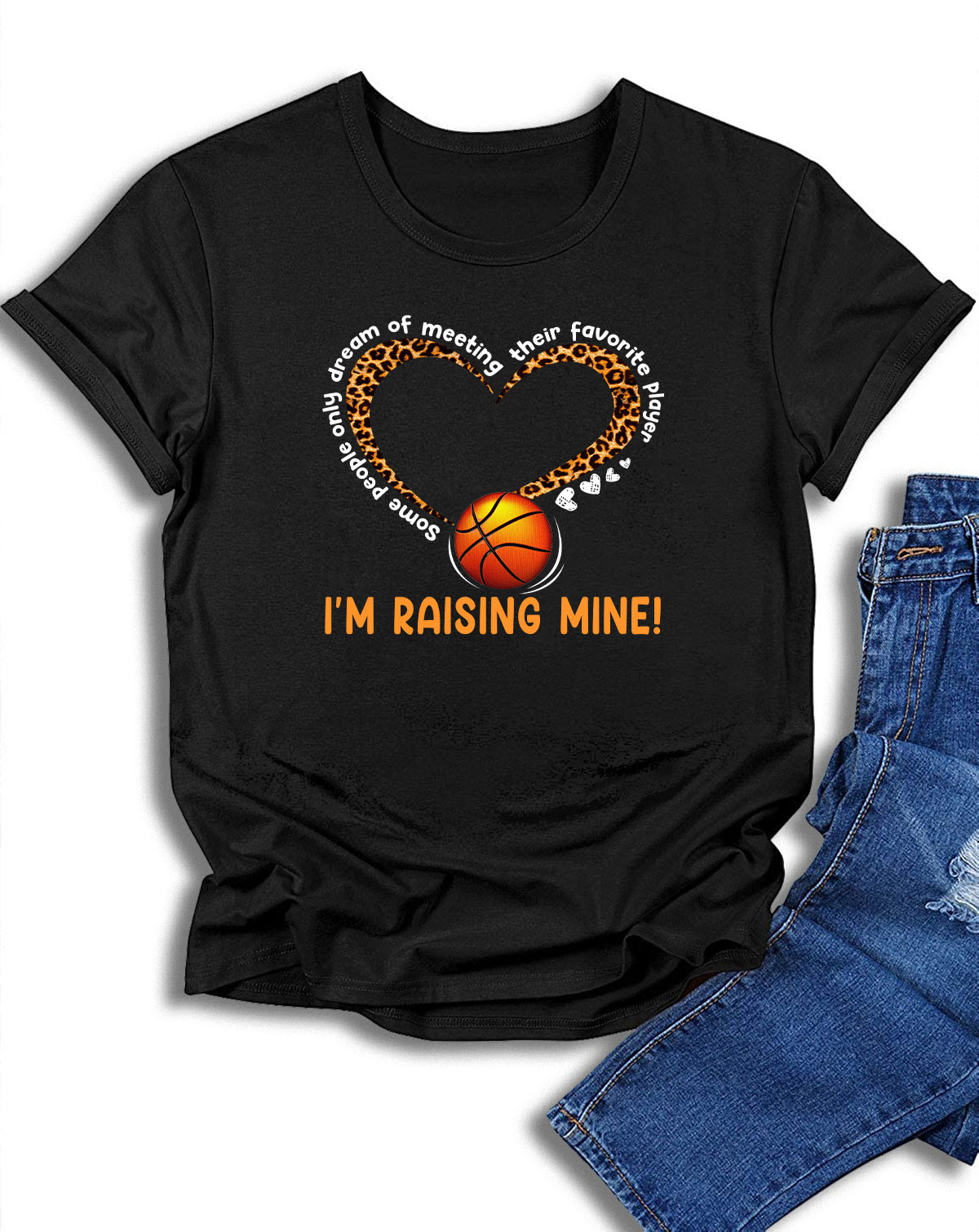 Women's Fashion T-Shirt – Women's Fashion T-Shirt – Basketball Mom I Raise My Player Mother's Day 2021 Gift Shirt – Crew Neck Short Sleeve – HomeWix