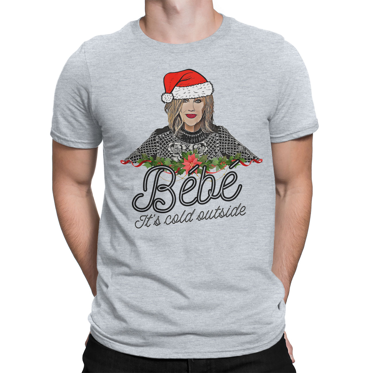 Men S Fashion T Shirts Bebe Its Cold Outside Meme Ugly Christmas Sweater Xmas Gift Shirt Crew Neck Short Sleeve Homewix