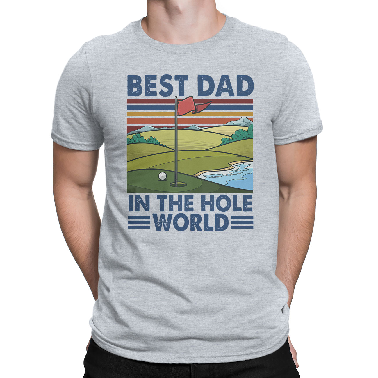 Vintage T-Shirts – Golf Best Dad In The Hole World Funny Golfer Golf ...