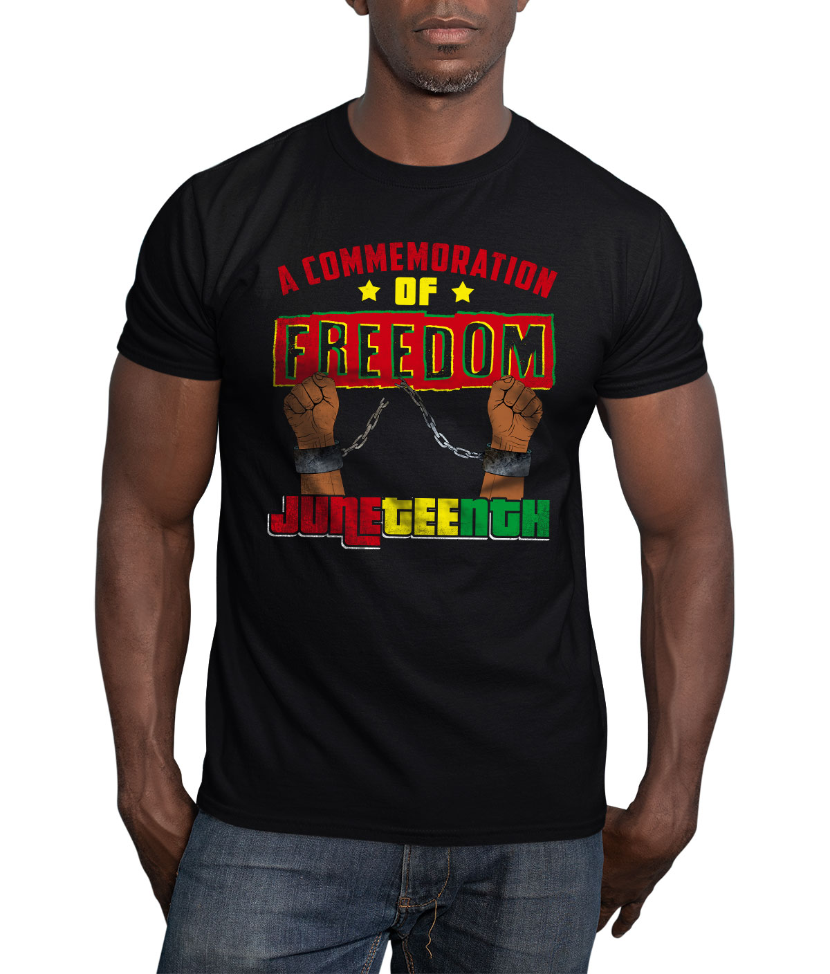 Graphics T-Shirts – Juneteenth Red Green Yellow Break the Chains A ...