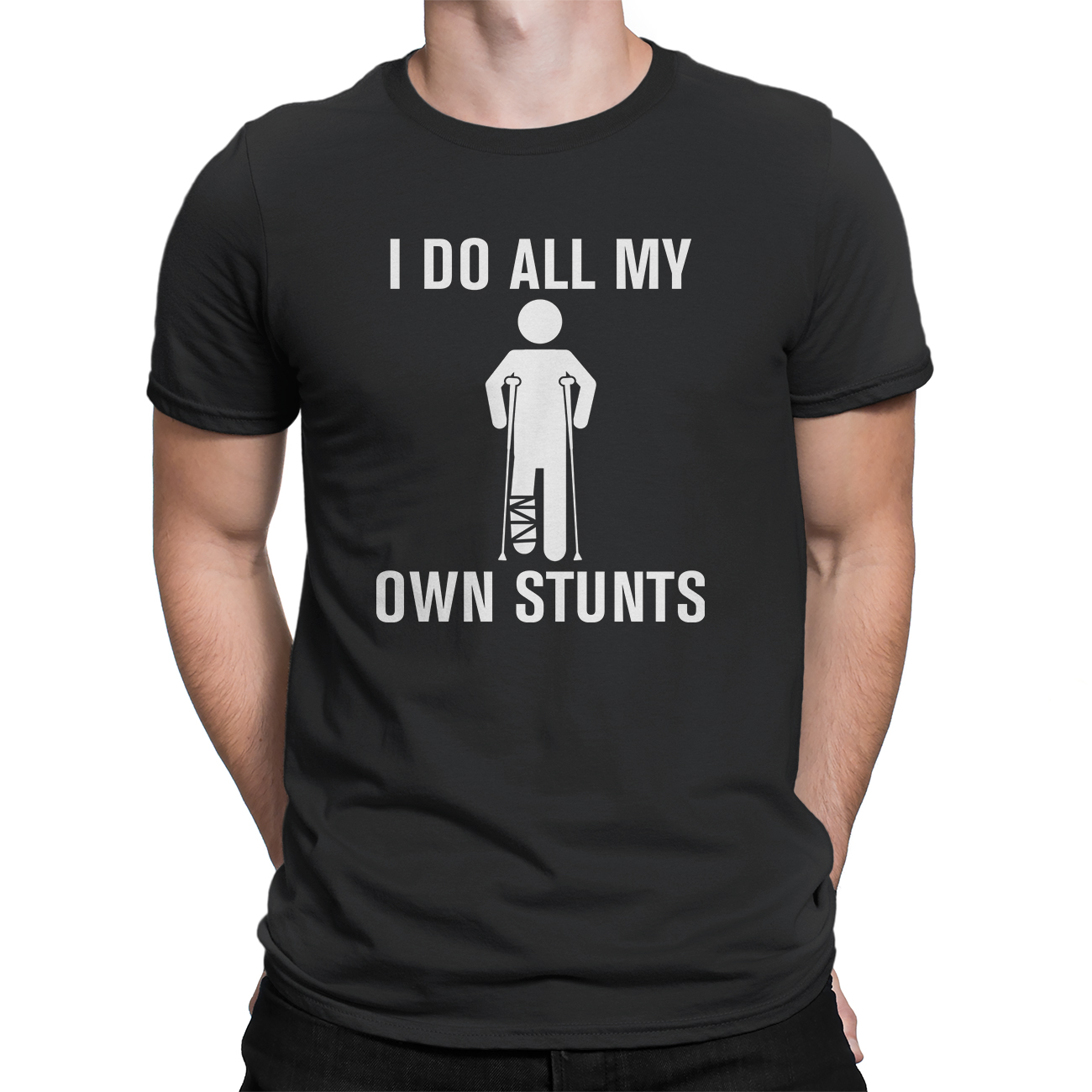 Vintage T-Shirt – I Do All My Own Stunts Get Well Gift Funny Injury Leg ...