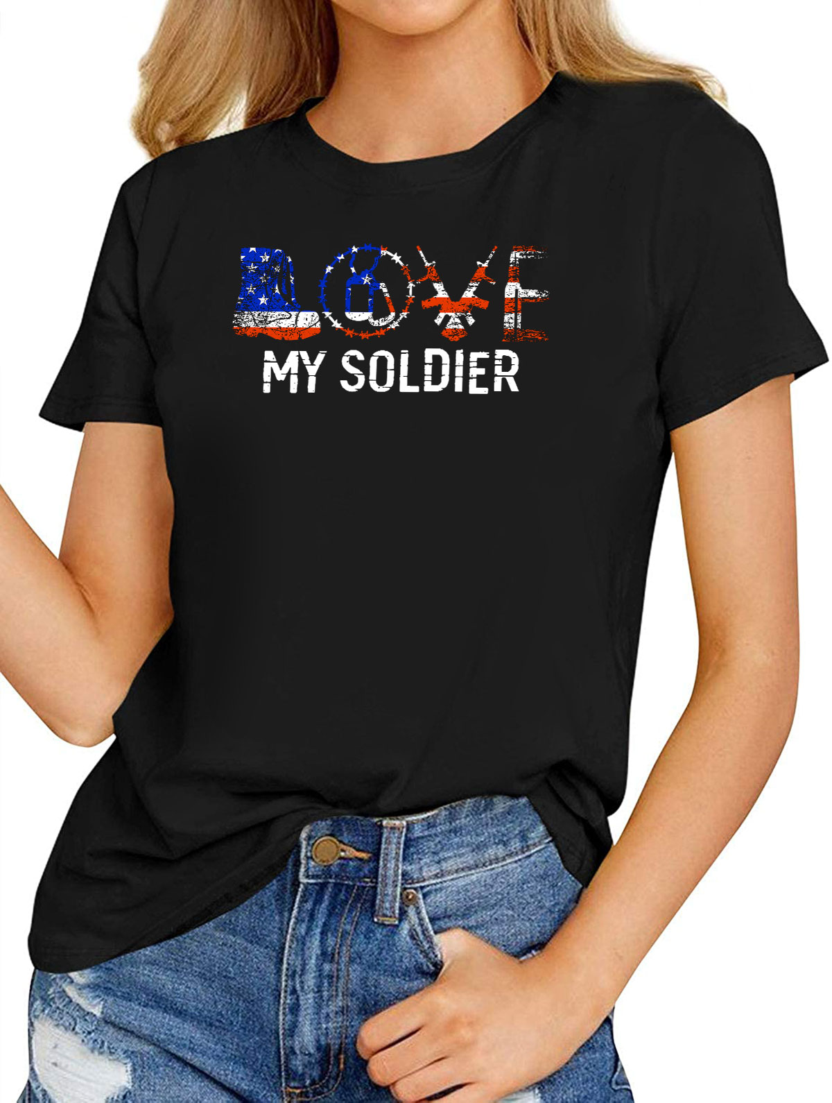 Women’s Fashion T-Shirts – Love My Soldier Proud Us Army Mom Army Wife ...