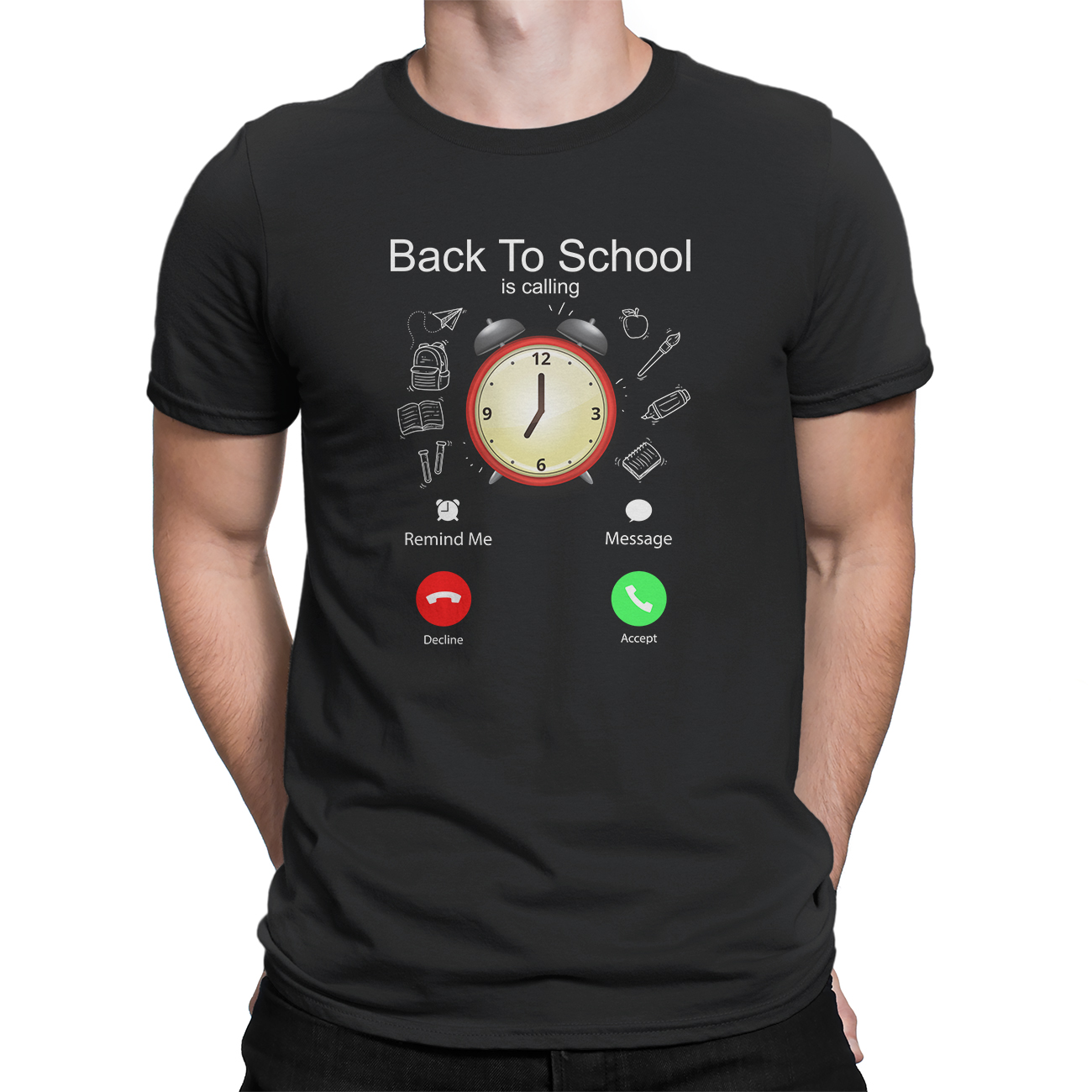 Men's Fashion T-Shirts – Back To School T-Shirt Back School Is Calling Funny Smart Phone Gift Shirt – Crew Neck Short Sleeve – HomeWix