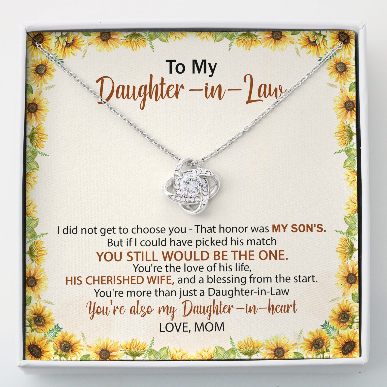 Daughter In Law Necklace – To My Daughter In Law Jewelry Wedding T