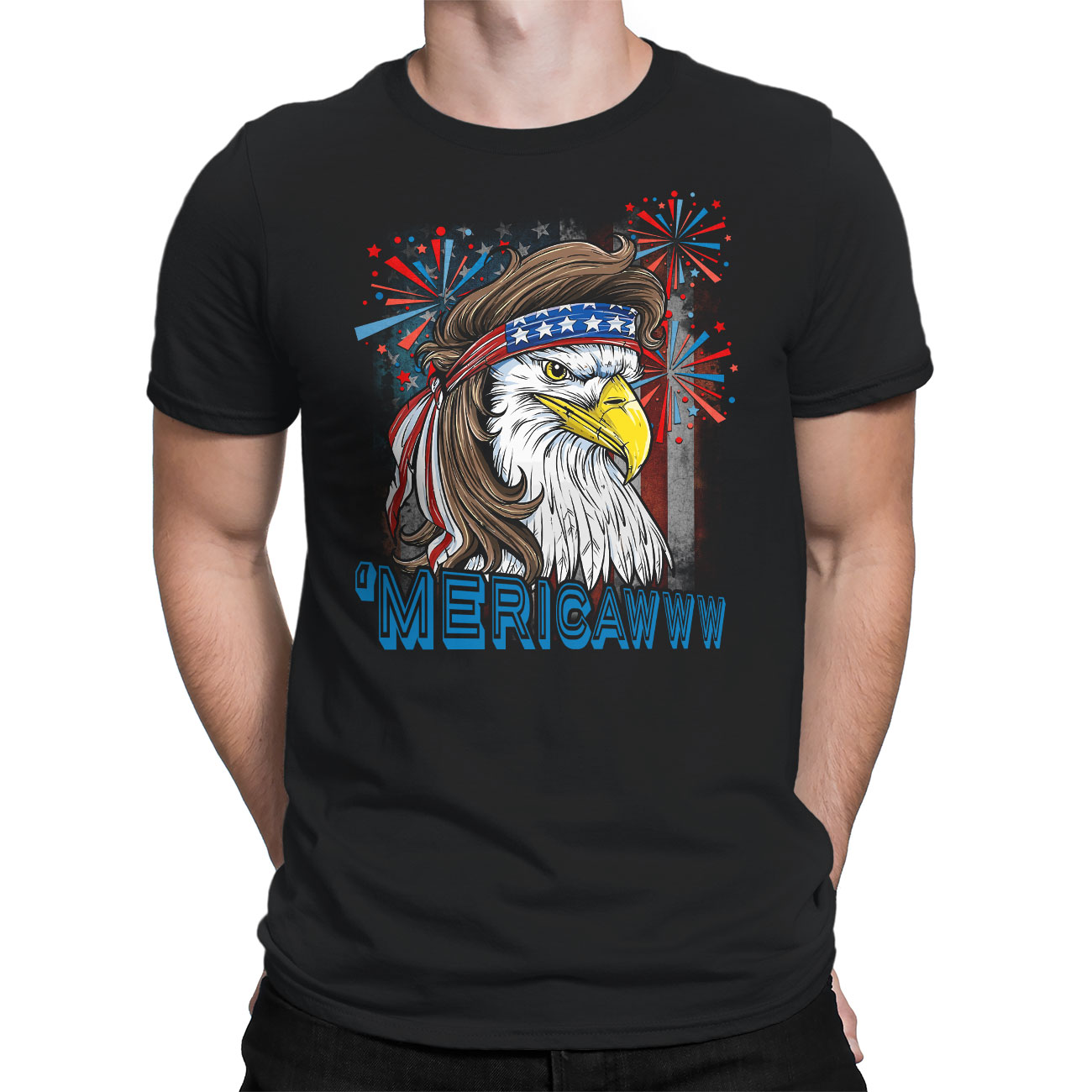 Men's American Eagle Flag Fireworks T-Shirt | The Flag Shirt | 3X