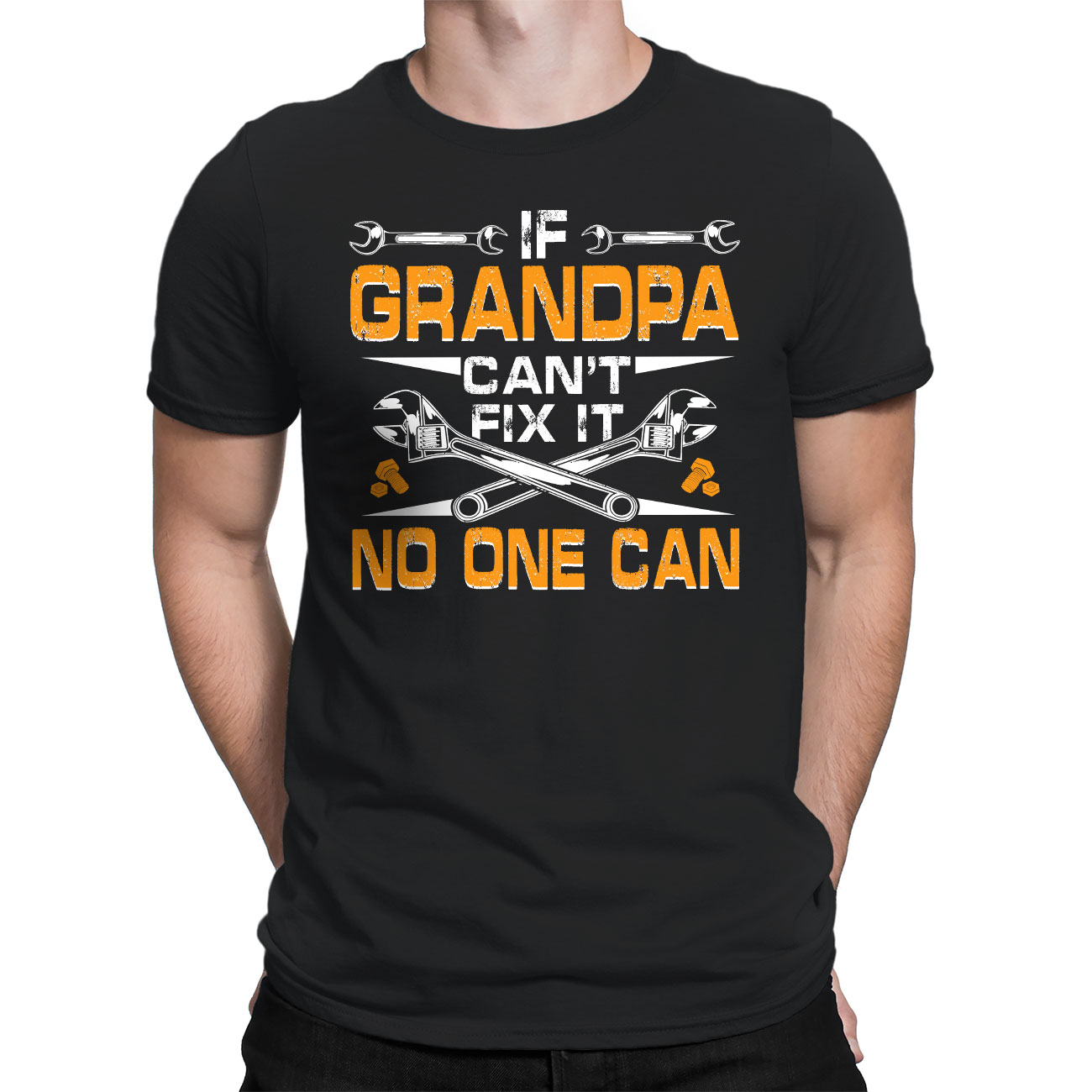 Men’s Fashion T-Shirt – If Grandpa Can’t Fix it No One Can Mechanic ...
