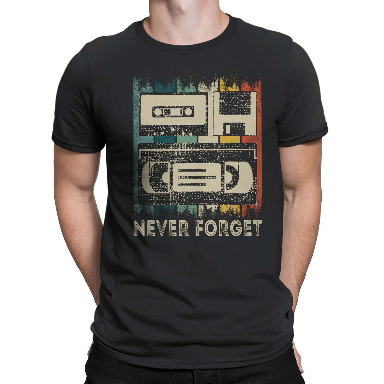 Vintage T-Shirt – Retro Never Forget Cool 90s Funny Geeky Nerdy Gift Shirt – Crew Neck Short Sleeve – HomeWix