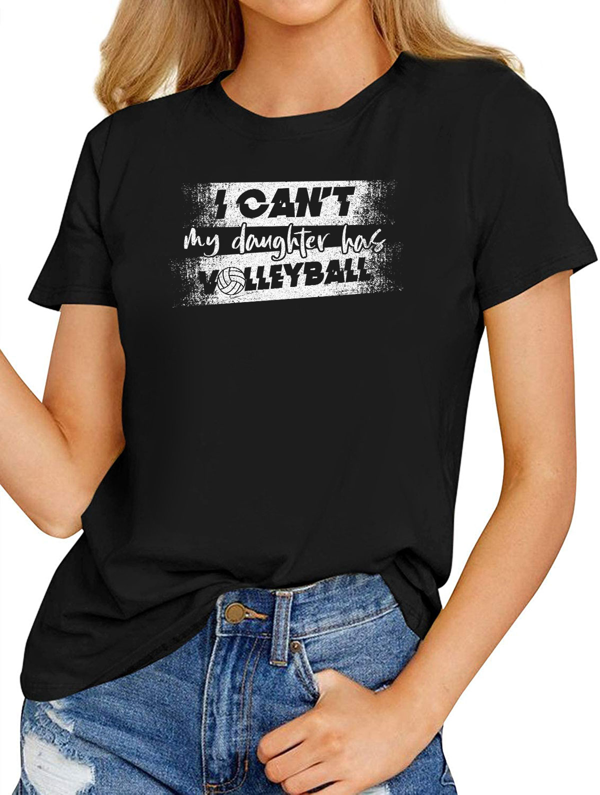 Women’s Fashion T-Shirts – Volleyball Mom Gifts I Can’t My Daughter Has ...