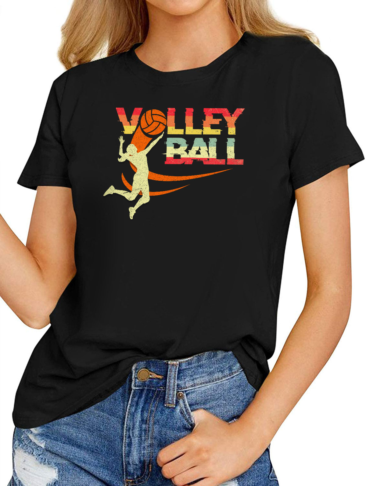 Vintage T-Shirts – Volleyball Retro Style Gift Shirt – Crew Neck Short ...