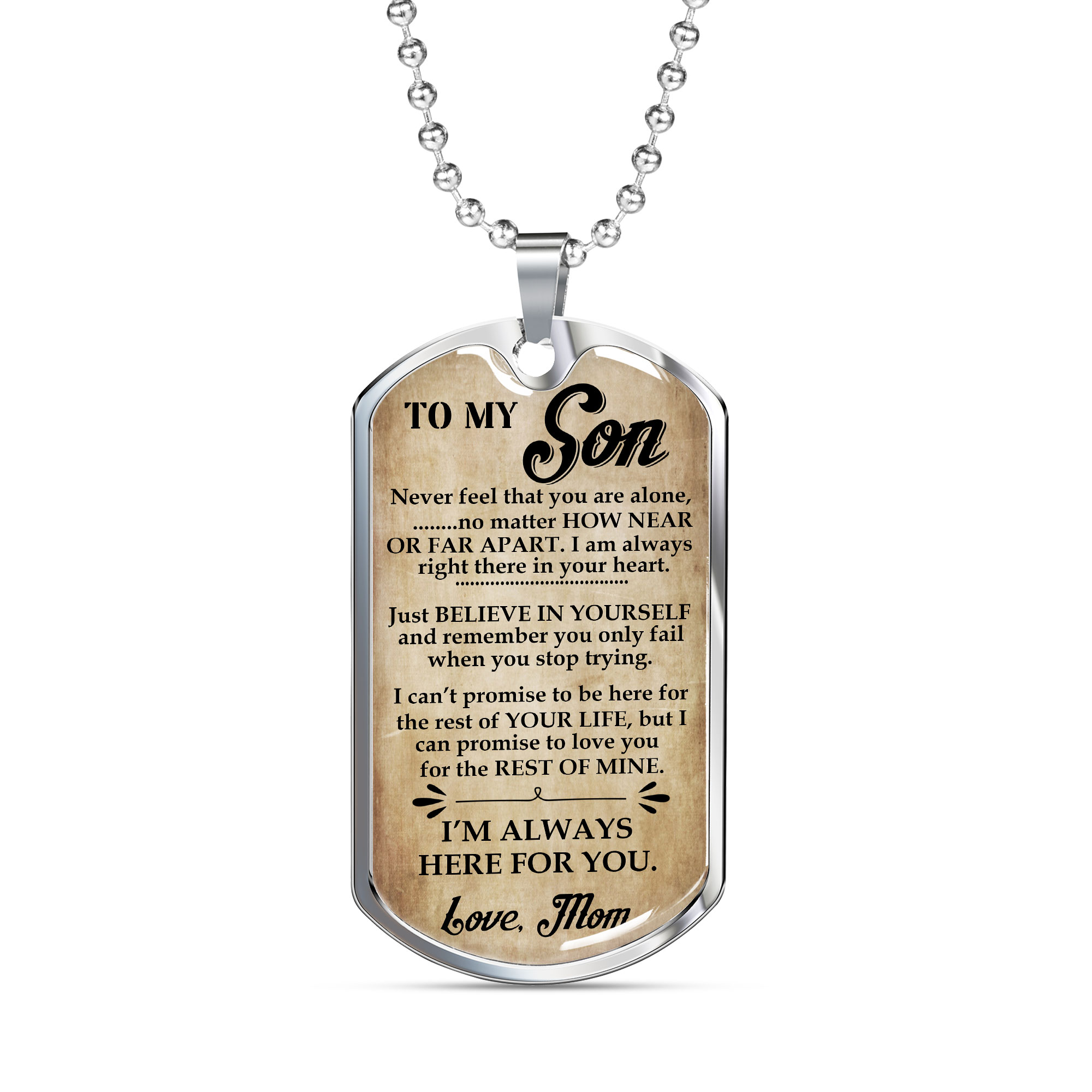 Buy Son Necklace Gifts from Mom - to My Son Dog Tag Inspirational Necklace  for Son, Mother to Son Necklace, Son Gifts from Mother Online at  desertcartSouth Africa