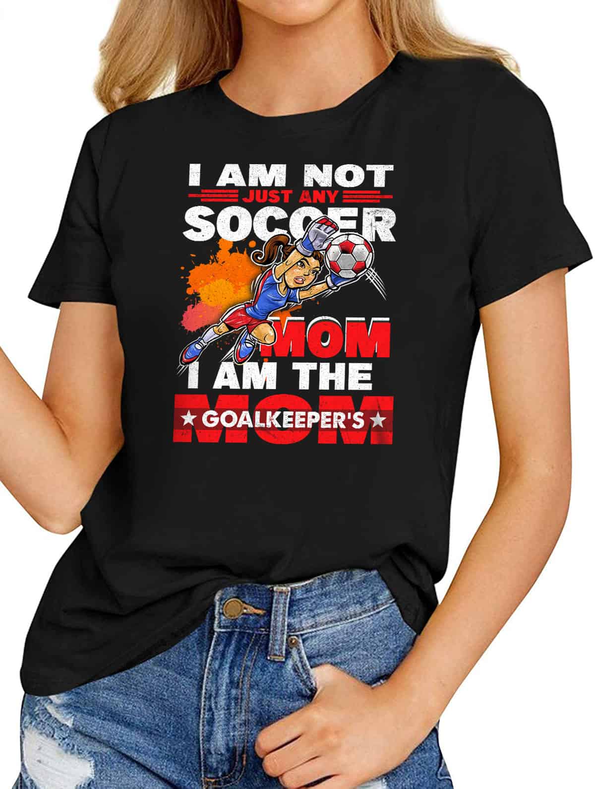 Women's T-Shirts – Goalkeeper Mom Soccer Goalie Mama Mommy Mother Sports Gift Shirt Crew Short Sleeve –