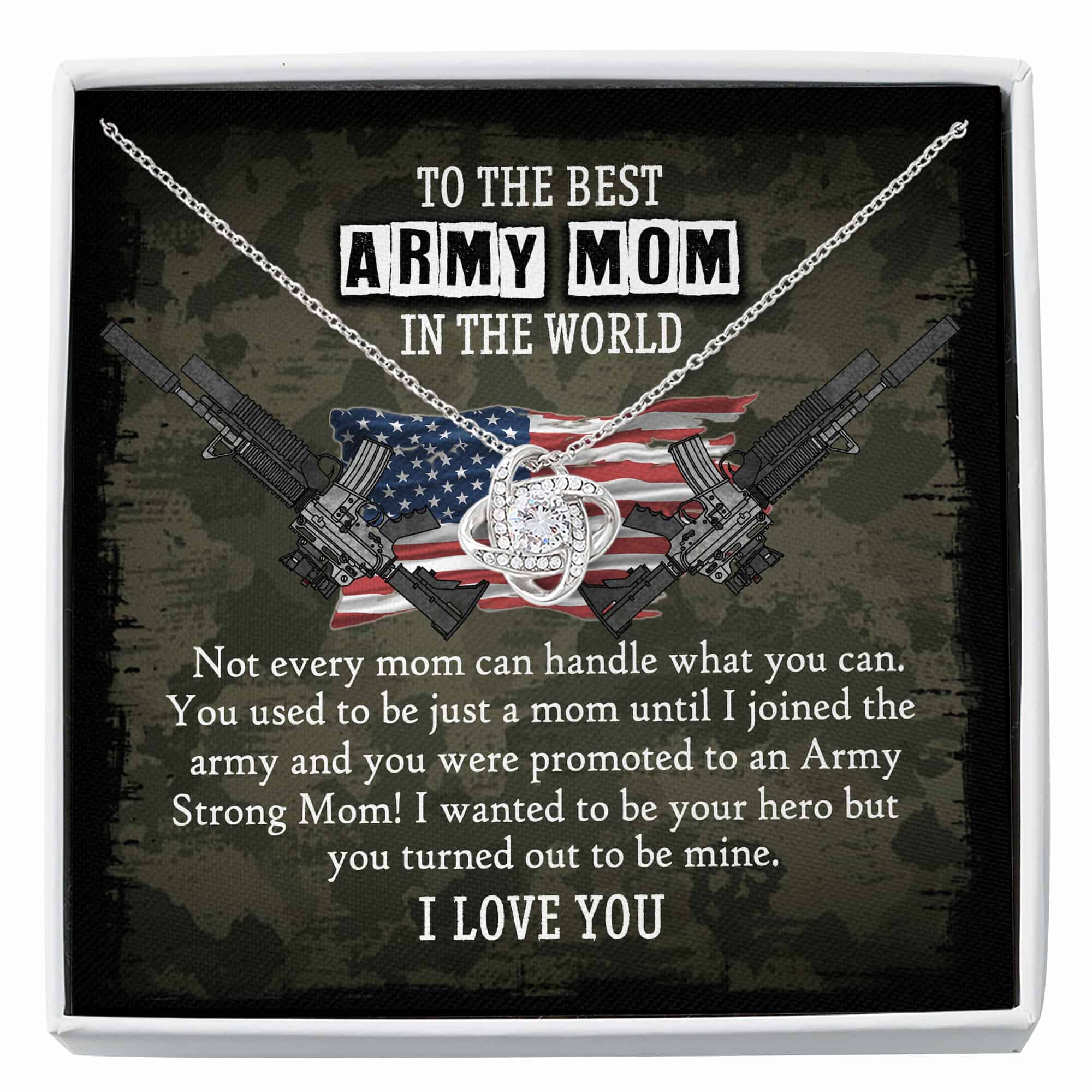 Army Mom Necklace Dog Tag – Proud Army Mom Gift Personalized Necklace –  Love Knot BV1094 – HomeWix