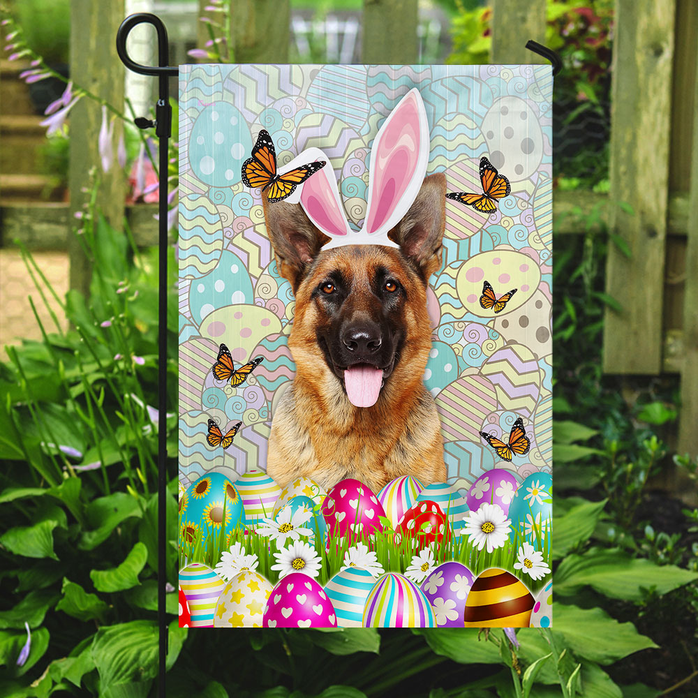 German Shepherd Dog Happy Easter Flag – HomeWix